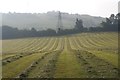 TR1741 : Hay field near Lyminge by Ian Taylor