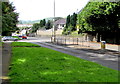 Keep Left sign and pedestrian refuge, Talbot Road, Llantrisant