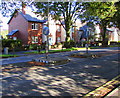 Pedestrian refuge in Leckwith Road, Cardiff