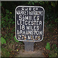 SP6989 : Distance sign, Foxton Junction by Ian Taylor