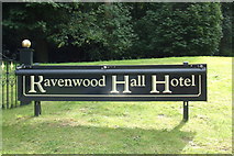 TL8963 : Ravenwood Hall Hotel sign by Geographer