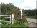 Footpath sign at Staker