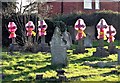 Gravestones marked as dangerous (of toppling), Uckfield