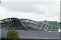 View of the roof of the Coal Drop Yard shopping centre taking shape from the top of the Victorian Waterpoint