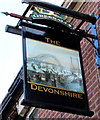 The Devonshire pub name sign, Runcorn