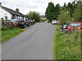 Road and an abundance of motorbikes at Larchview Cottages, Burnfood