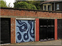 ST5874 : Painted garage door, Redland Road by Derek Harper