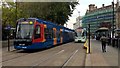 New Sheffield Supertram tram train unit at Cathedral terminus