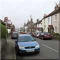 Upper Beeding High Street and a Brighton bus