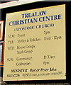 Information board, Trealaw Christian Centre (Apostolic Church)