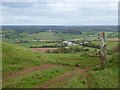 View north-east from Cadbury Castle hill fort