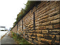 Retaining wall with iron ties