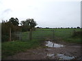 Field entrance and footpath off Castle Hayes Lane