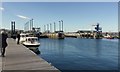SY6874 : Three boat lifting bays, Portland Marina by Robin Stott