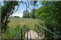 Footbridge and path near Denshot Farm