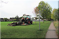 Mowing the grass by the Tring to Drayton Beauchamp Footpath