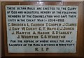 WW1 memorial inside St Chad and All Saints Church