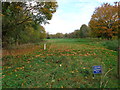 Footpath enters Evesham Golf Course