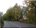 Bus stop and minor junction at Livox Cottages