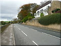 Wide cycle lane on the A58 leaving Littleborough