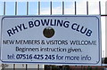 Rhyl Bowling Club information notice