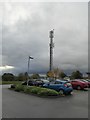 Hotel car park and communications mast