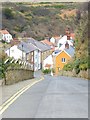 The impressively steep hill down into Staithes village