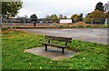 Seat by the car park in Gossmore Recreation Ground, Marlow, Bucks