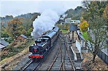 SO7483 : Pannier tank arrives at Highley by Philip Pankhurst