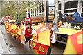 View of umbrella twirlers in the Lord Mayor