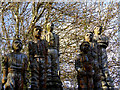 Steel Columns (sculpture detail) in Bilston, Wolverhampton