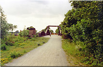 SE5946 : Along former track of East Coast Main Line between site of Naburn station and swing-bridge over River Ouse, 1992 by Ben Brooksbank