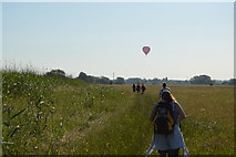 SP4609 : Balloon and walkers on Thames Path by N Chadwick