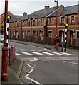 Zebra crossing on a speed hump, Commercial Road, Newport