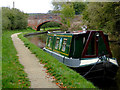 Towpath and narrowboat near Baswich, Stafford