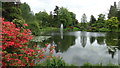 Henbury Hall Gardens near Macclesfield - Lake, fountain and azaleas