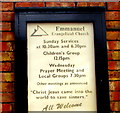 Information board on the wall of Emmanuel Evangelical Church, Newport