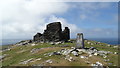 L6075 : Inishturk - Trig point & remains of signal tower on Mountain Common by Colin Park