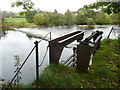 Penstock above a weir on the River Ayr