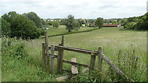 SU5432 : Stile on Itchen Way near Yavington Farm near Avington by Colin Park