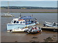SX9685 : Landing stage at low tide by Chris Allen