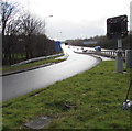 Entry slip road to the M4 motorway eastbound at junction 25, Newport