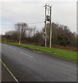 Line spur pole above a Brynmenyn corner