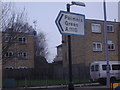 Sign to Palmers Green on Bowes Road