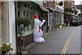 Owl and Christmas bear in Church St, Twickenham