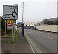 Signs near a Penrhiwfer Road bus shelter, Williamstown