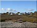 Saltings between beach and mobile home site