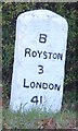 Old Milestone by the A1198, Bassingbourn Barracks