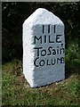 Old Milestone by the former A39, Parka Road, north of Fraddon