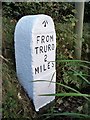 Old Milestone by the former A39, north of Playing Place